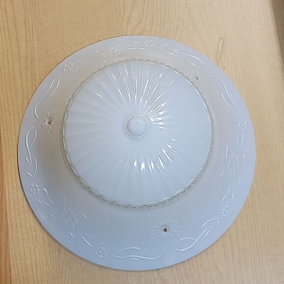 Vintage CEILING LIGHT LAMP SHADE GLOBE 3 Hole BEAD BALL 3 CHAIN- white - Picture 7 of 12